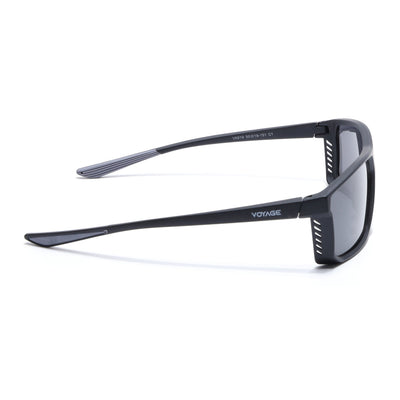 Rectangle Polarized Sunglasses | Black Lens | Black Frame - PMG6797