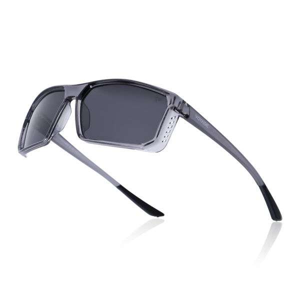 Rectangle Polarized Sunglasses | Black Lens | Grey Frame - PMG6799