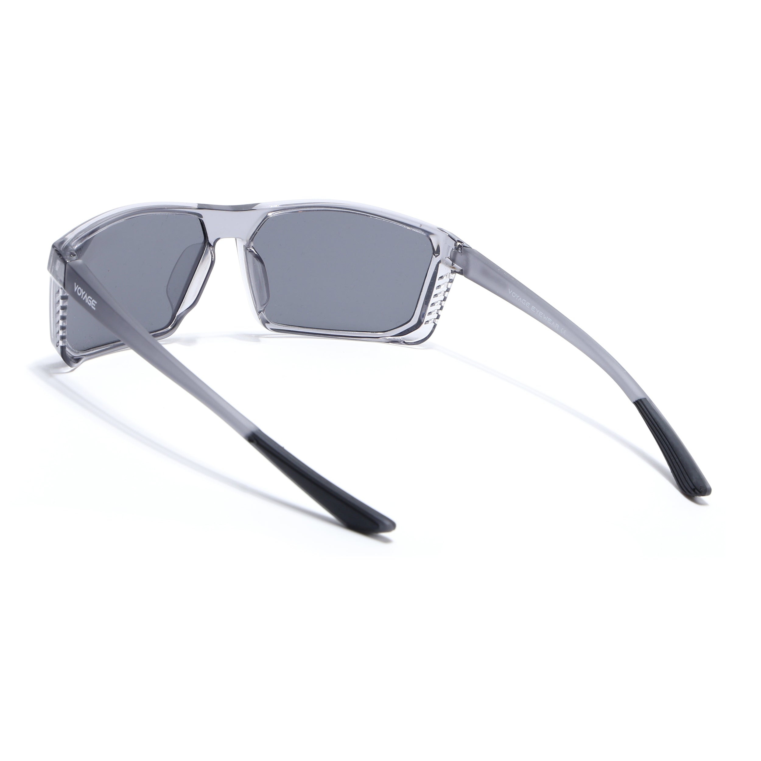 Rectangle Polarized Sunglasses | Black Lens | Grey Frame - PMG6799
