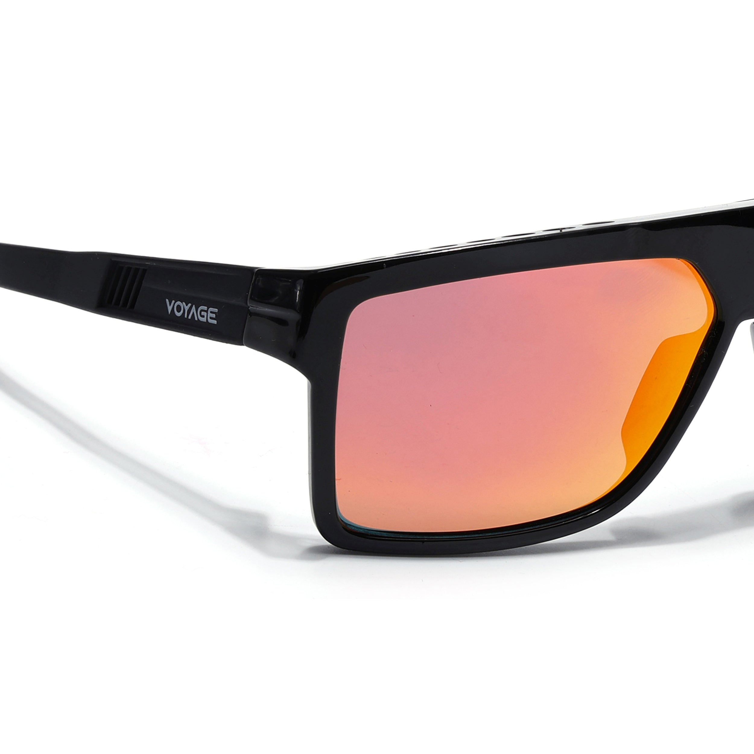 Wayfarer Polarized Sunglasses | Orange Lens | Shine Black Frame - PMG6803