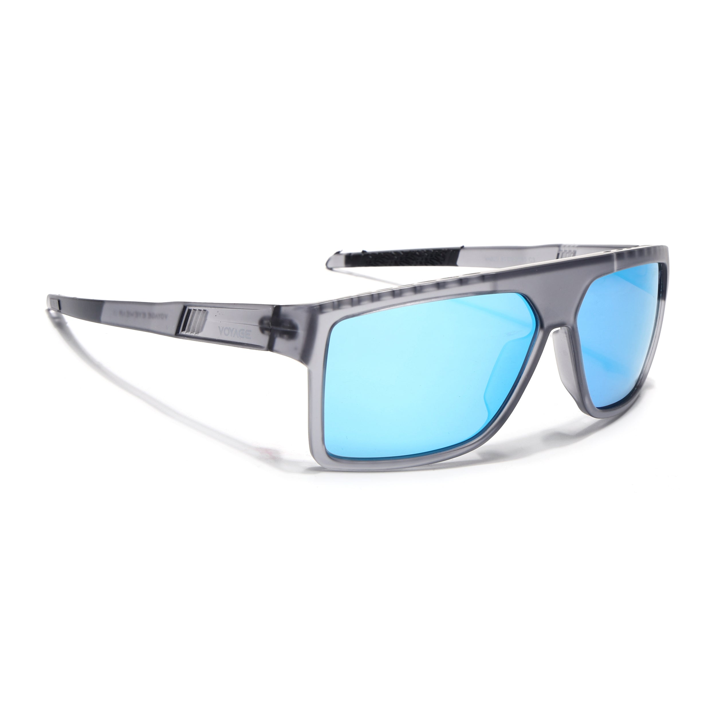 Wayfarer Polarized Sunglasses | Blue Lens | Matt Grey Frame - PMG6805