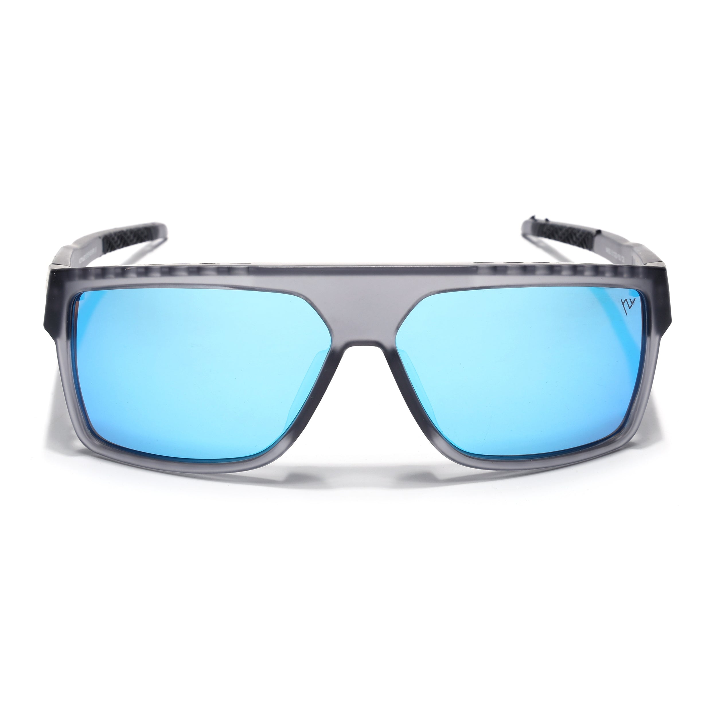 Wayfarer Polarized Sunglasses | Blue Lens | Matt Grey Frame - PMG6805