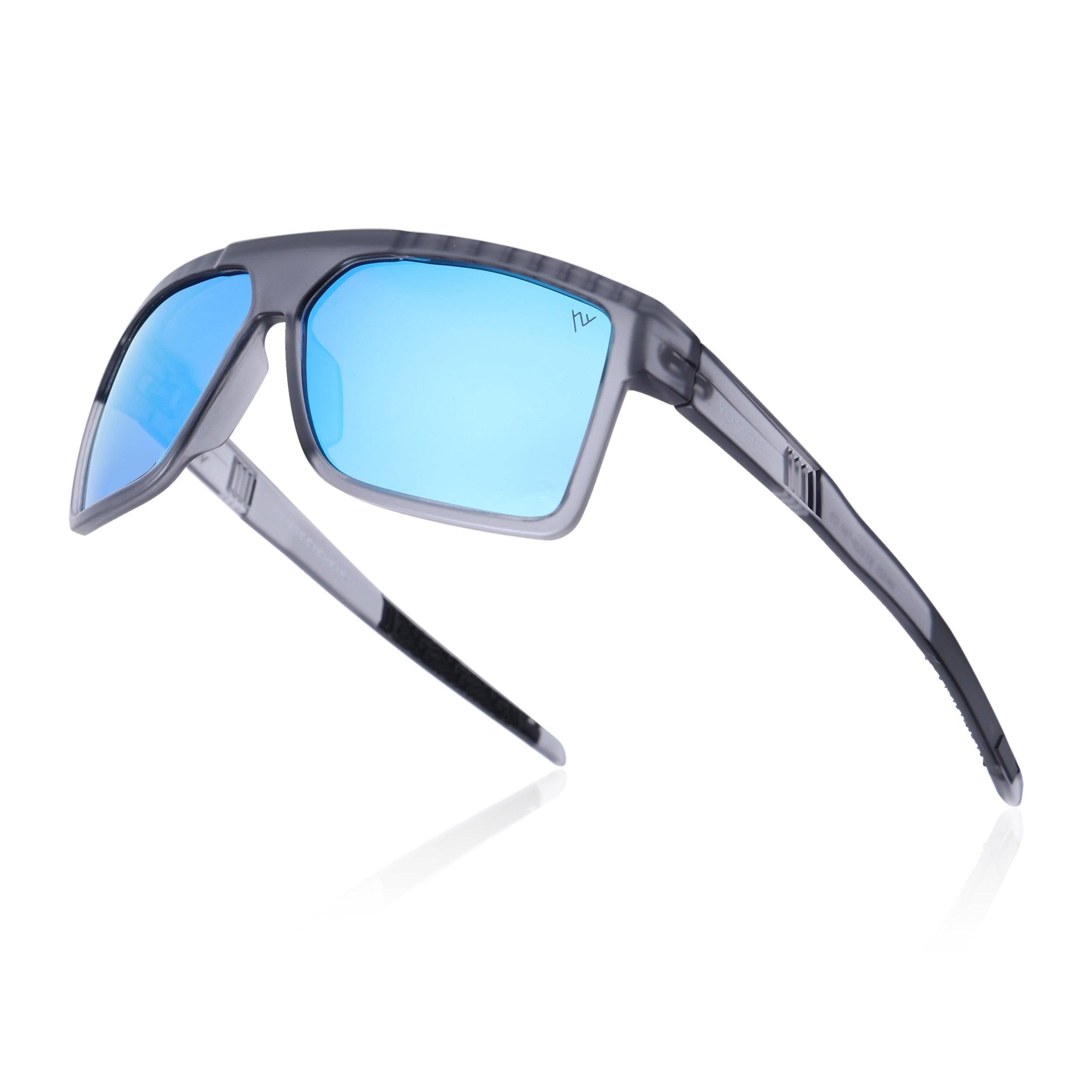 Wayfarer Polarized Sunglasses | Blue Lens | Matt Grey Frame - PMG6805