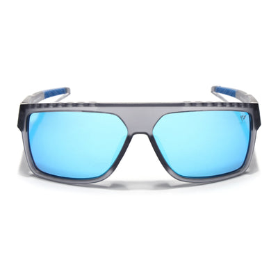 Wayfarer Polarized Sunglasses | Blue Lens | Matt Grey Frame - PMG6806