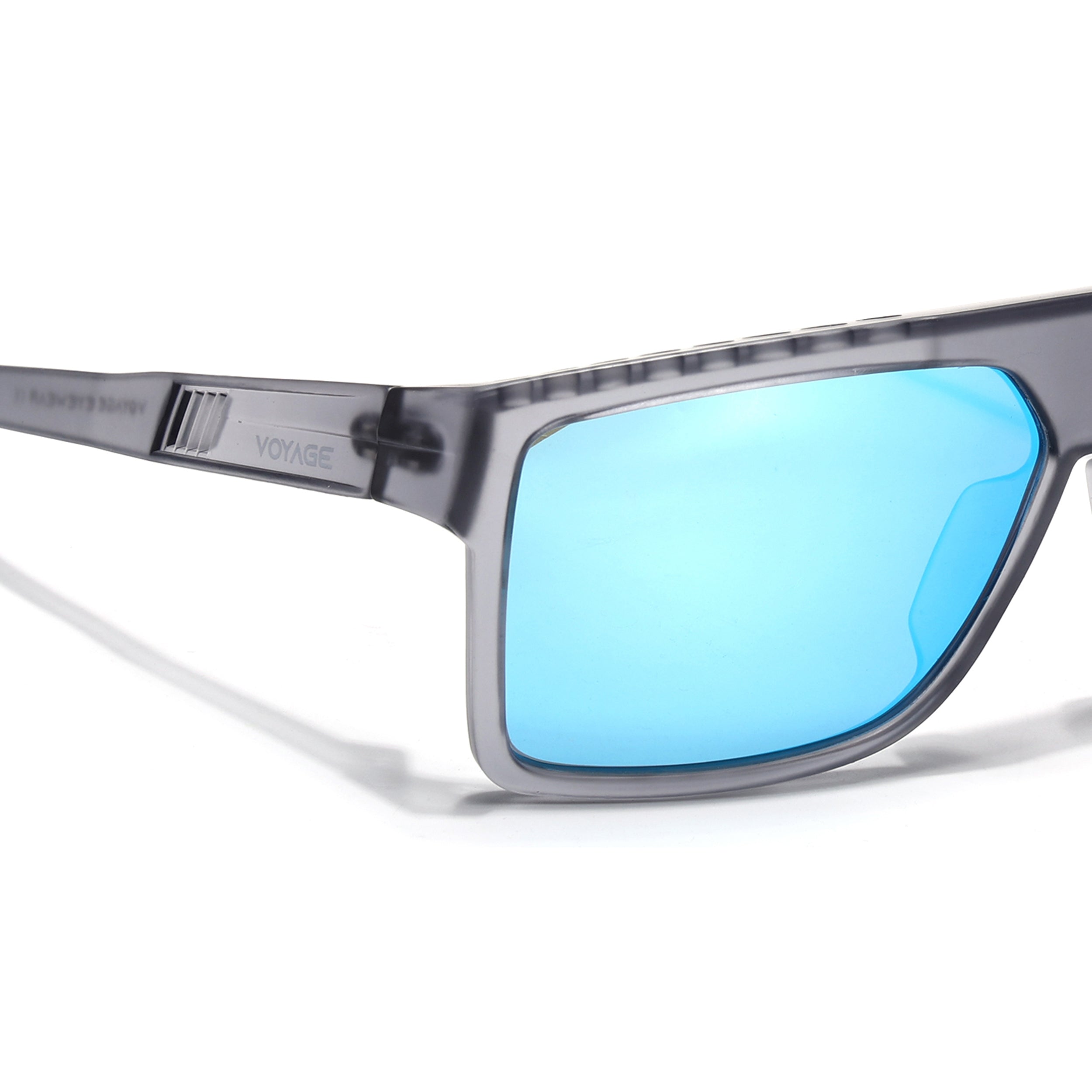 Wayfarer Polarized Sunglasses | Blue Lens | Matt Grey Frame - PMG6806
