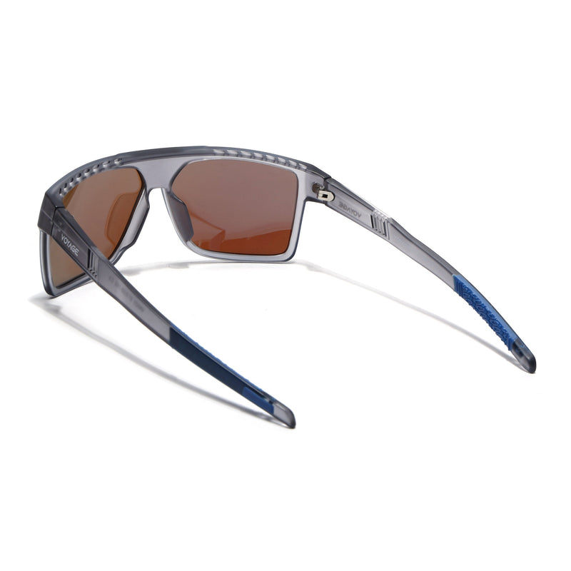 Wayfarer Polarized Sunglasses | Blue Lens | Matt Grey Frame - PMG6806