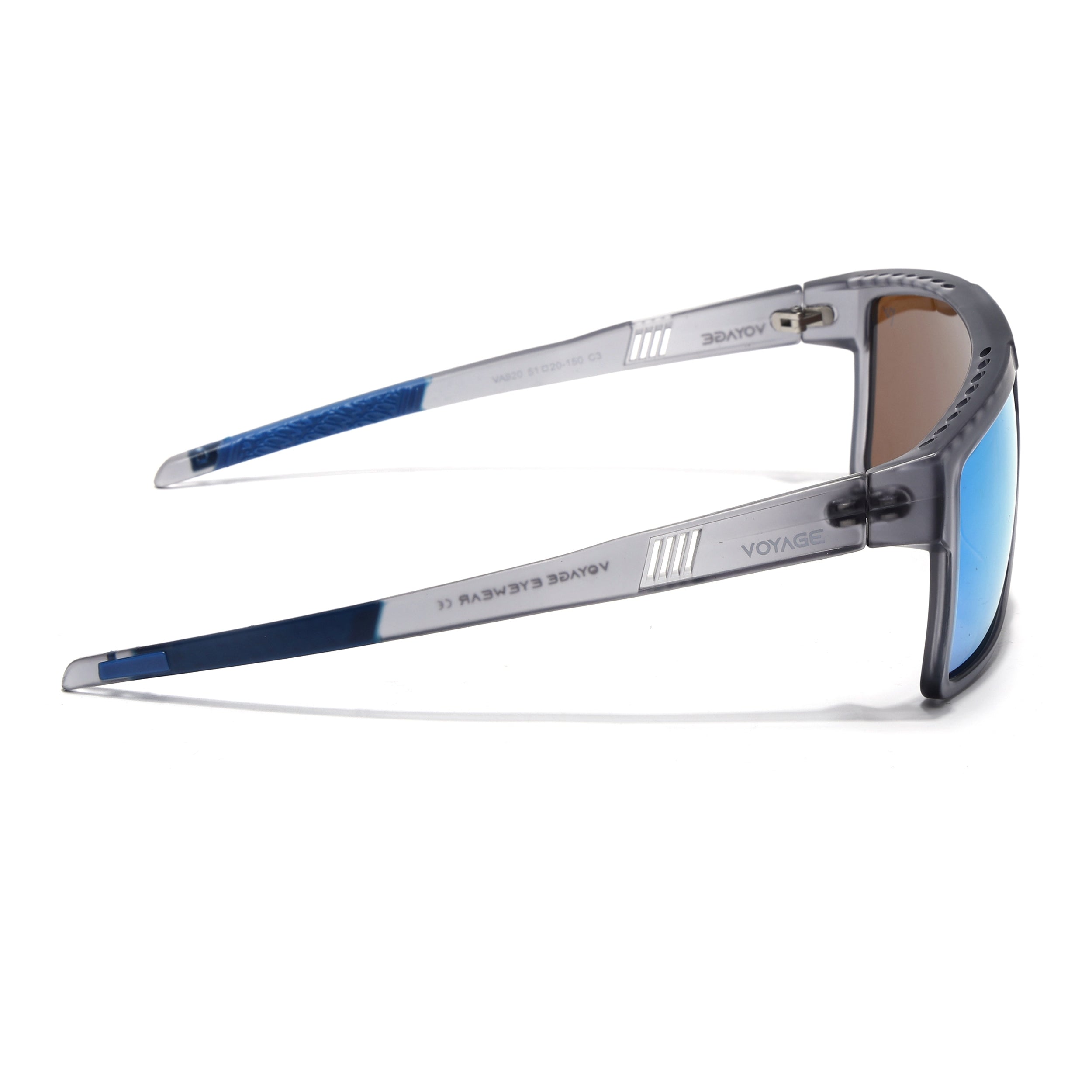 Wayfarer Polarized Sunglasses | Blue Lens | Matt Grey Frame - PMG6806