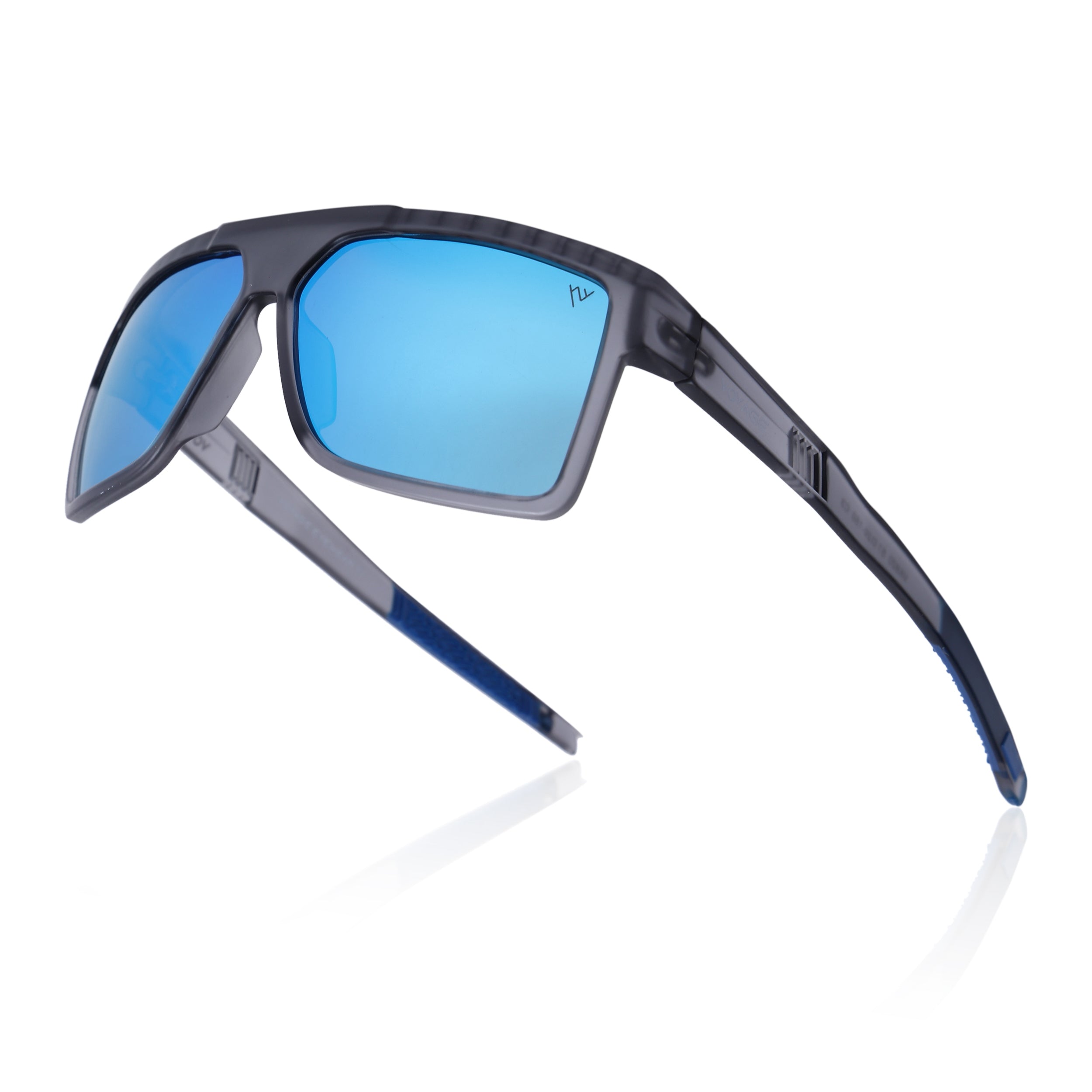 Wayfarer Polarized Sunglasses | Blue Lens | Matt Grey Frame - PMG6806