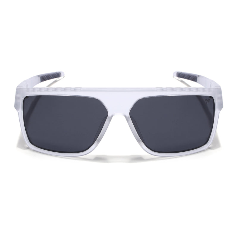 Wayfarer Polarized Sunglasses | Black Lens | Transparent Frame - PMG6807