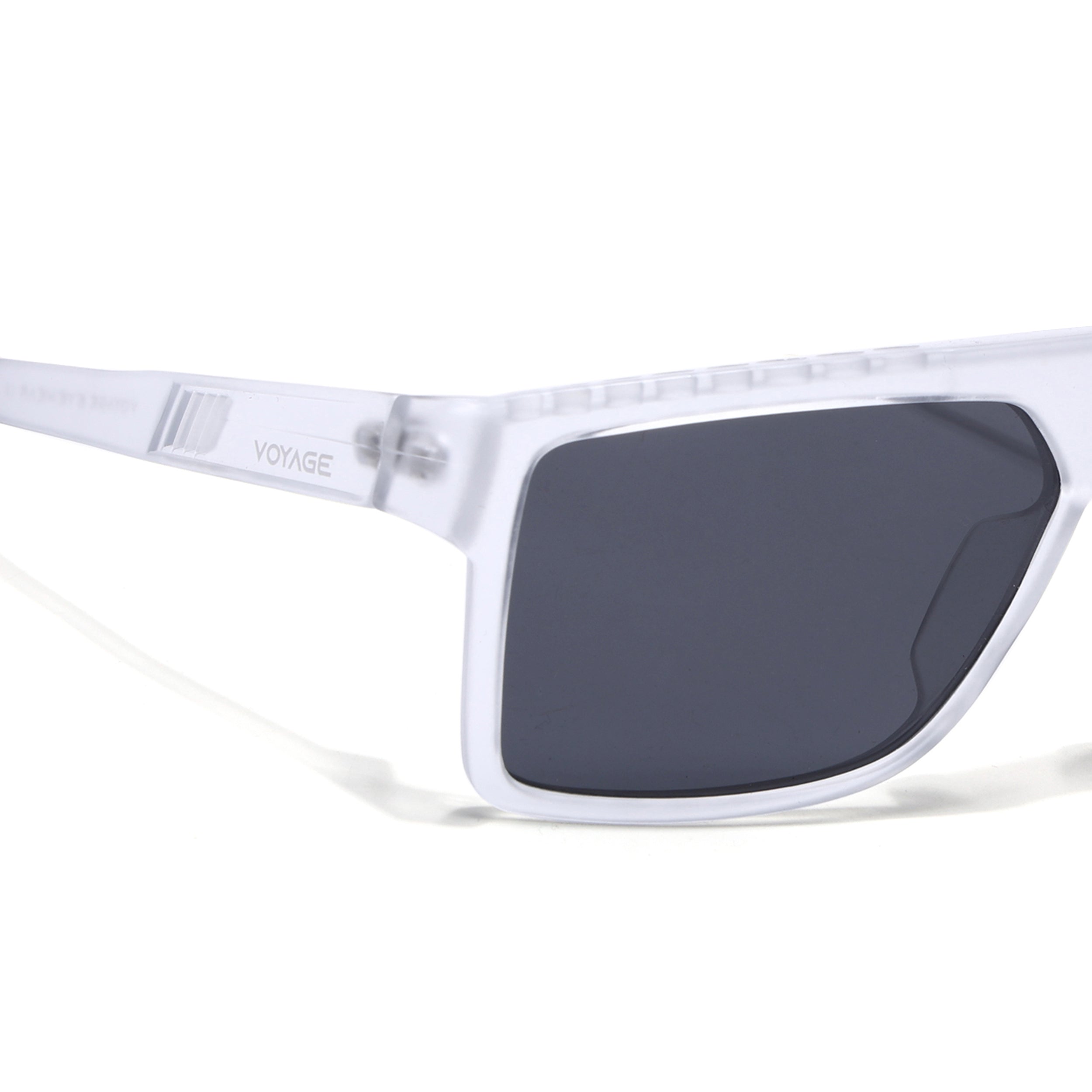 Wayfarer Polarized Sunglasses | Black Lens | Transparent Frame - PMG6807