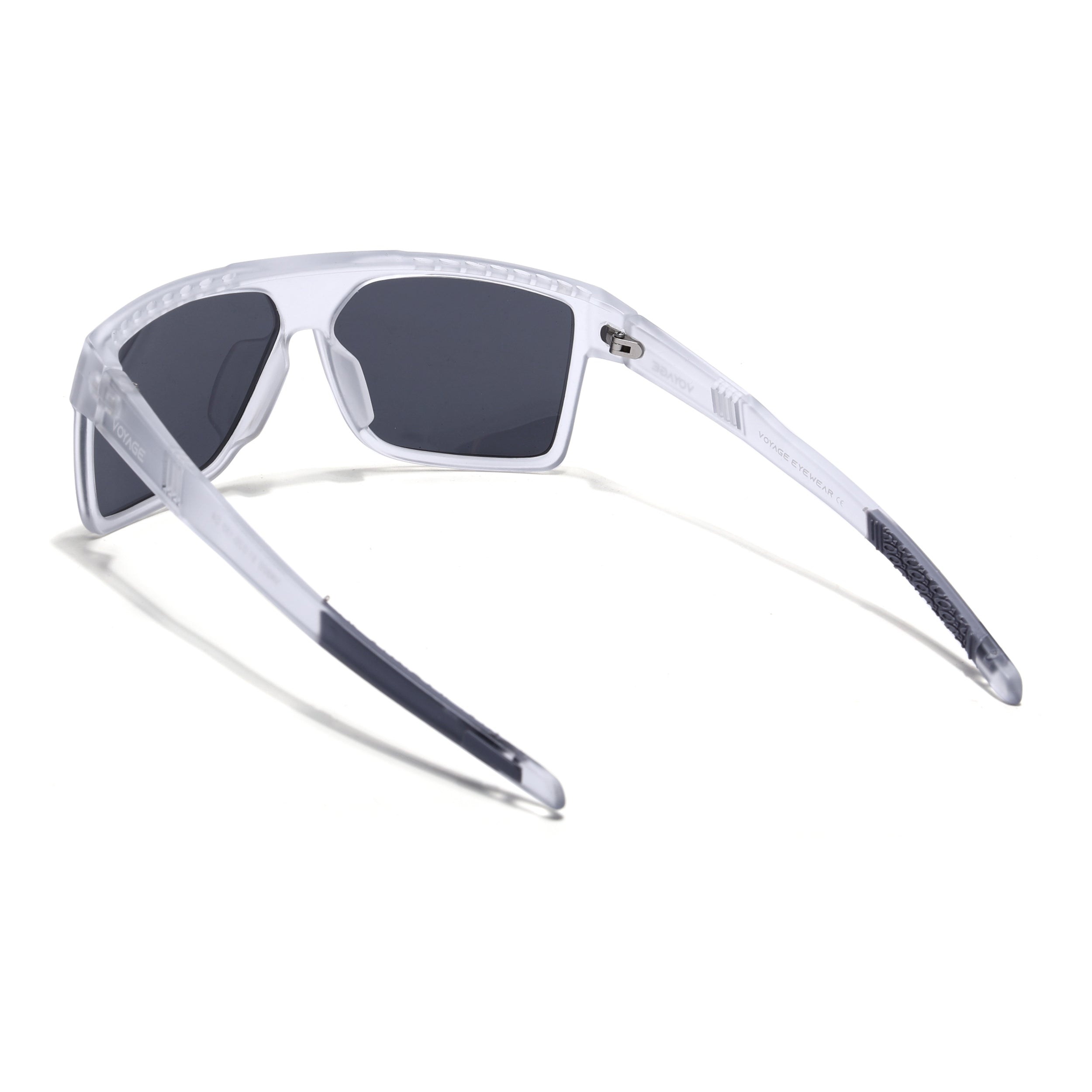 Wayfarer Polarized Sunglasses | Black Lens | Transparent Frame - PMG6807