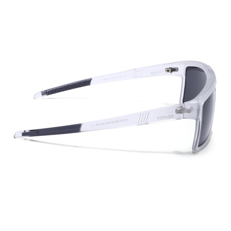 Wayfarer Polarized Sunglasses | Black Lens | Transparent Frame - PMG6807