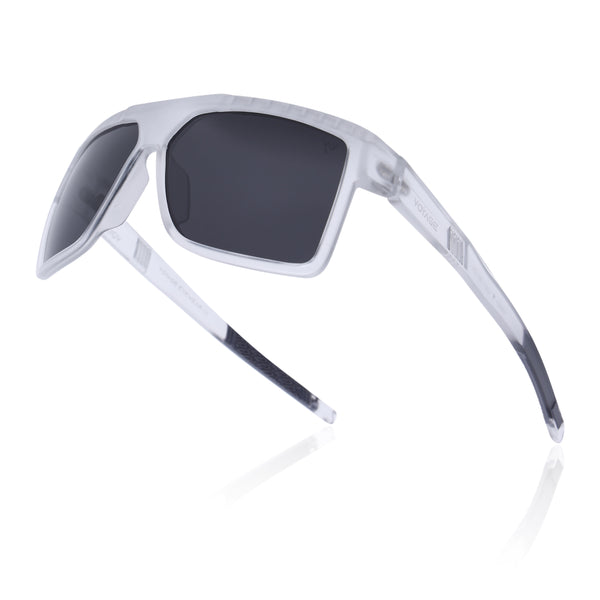 Wayfarer Polarized Sunglasses | Black Lens | Transparent Frame - PMG6807