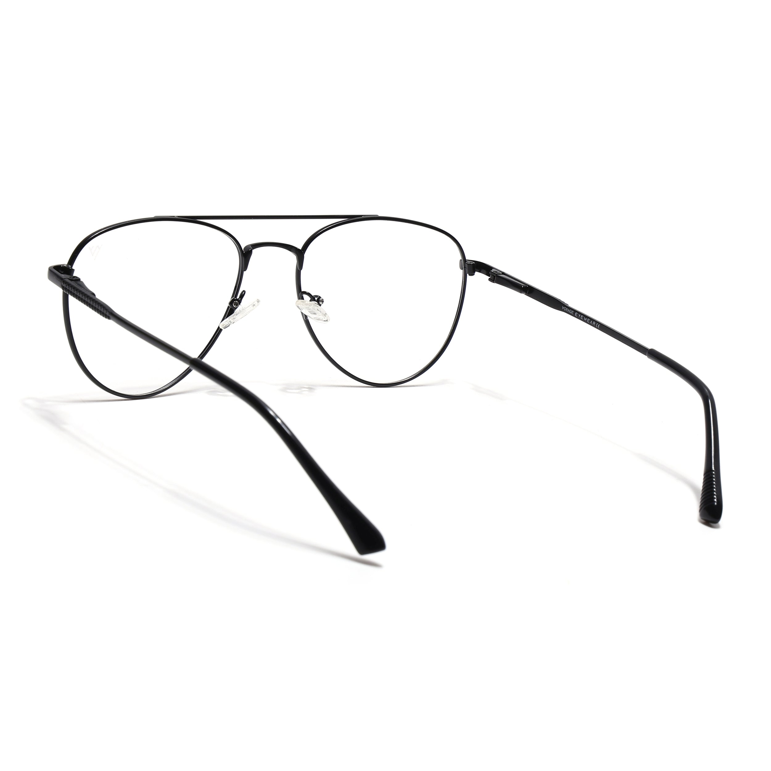 Voyage Metal Master Matt Black Aviator Eyeglasses for Men & Women (VG001MG5009-C1)