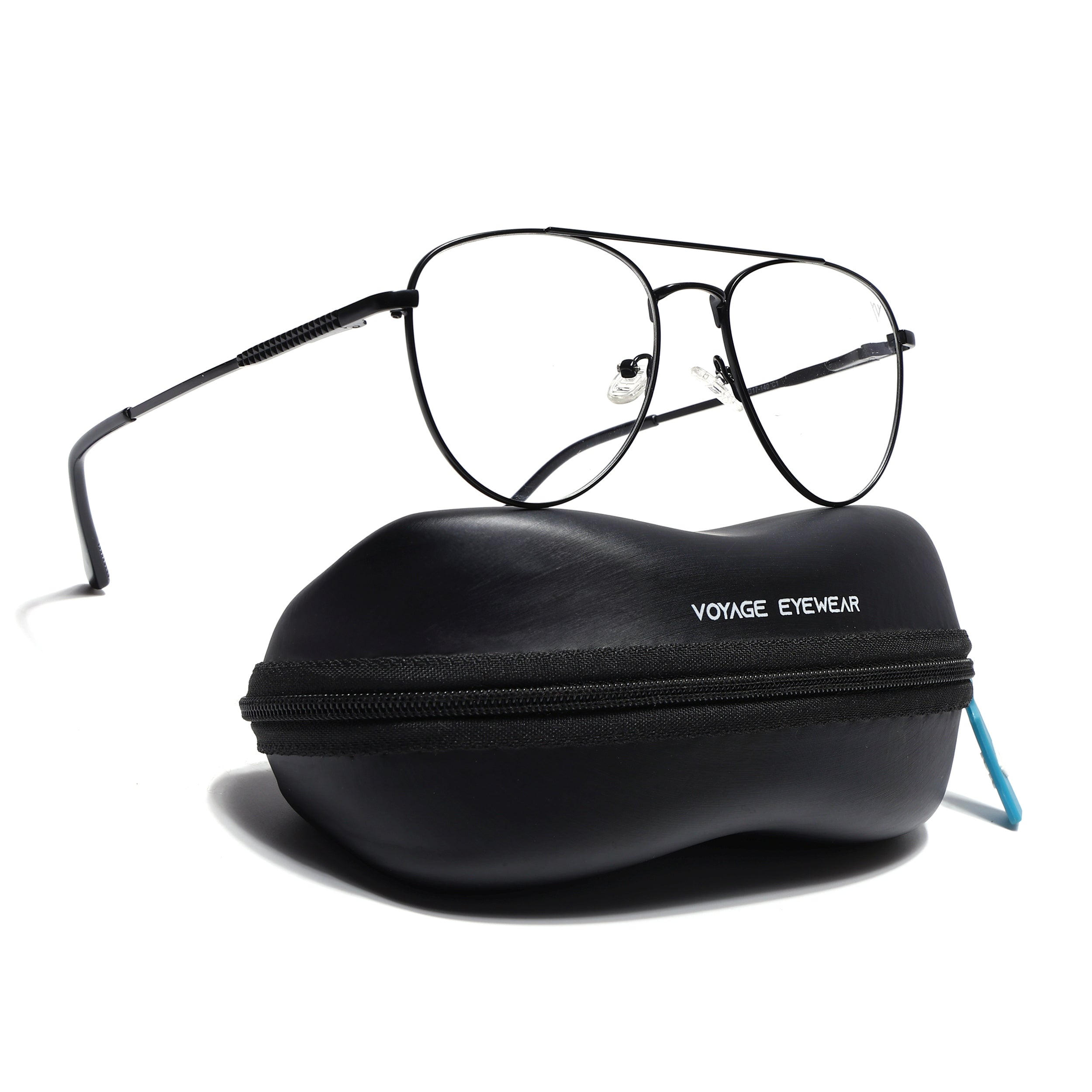 Voyage Metal Master Matt Black Aviator Eyeglasses for Men & Women (VG001MG5009-C1)