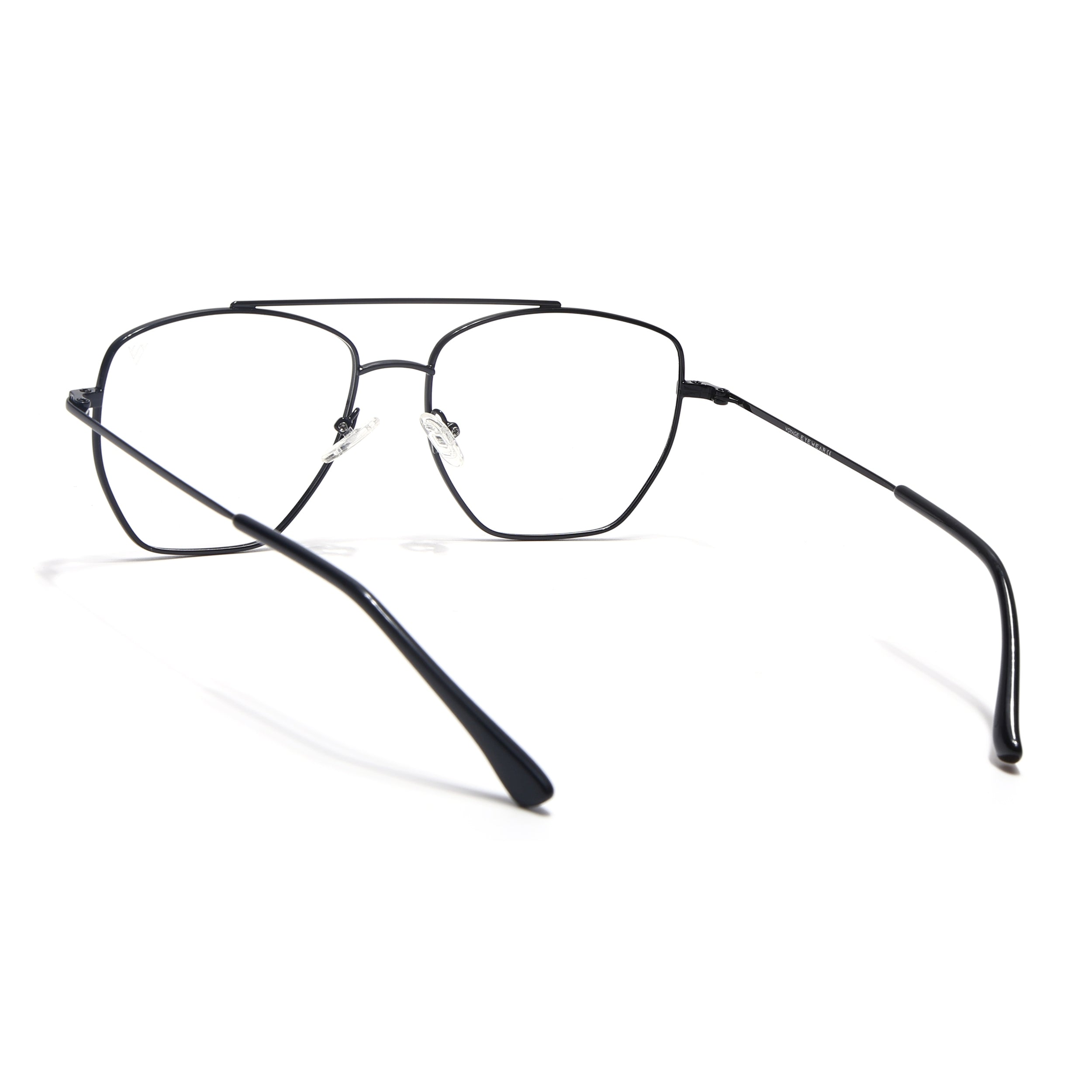 Voyage Metal Master Shine Black Wayfarer Eyeglasses for Men & Women (VG002MG5015-C2)