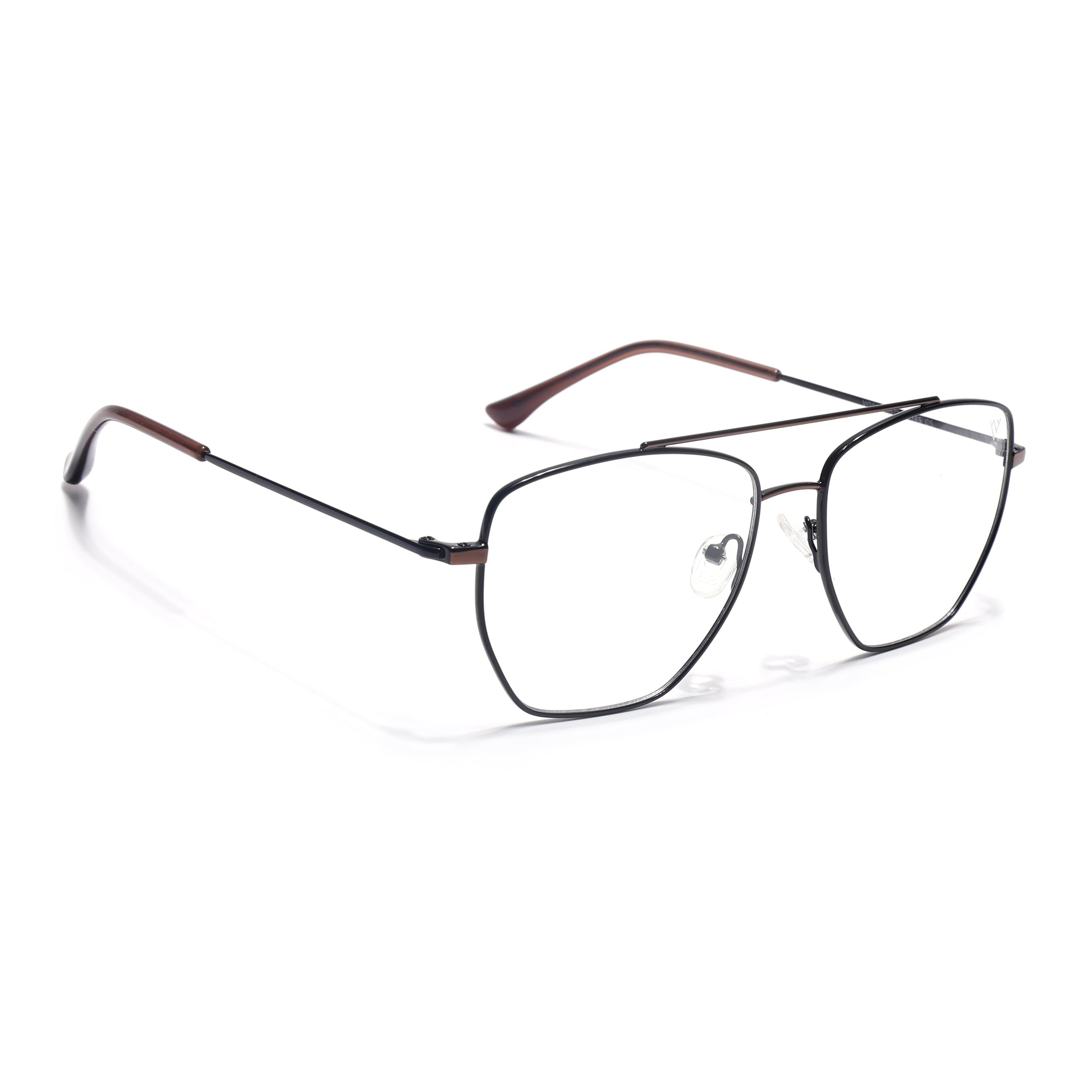 Voyage Metal Master Black & Brown Wayfarer Eyeglasses for Men & Women (VG002MG5016-C3)