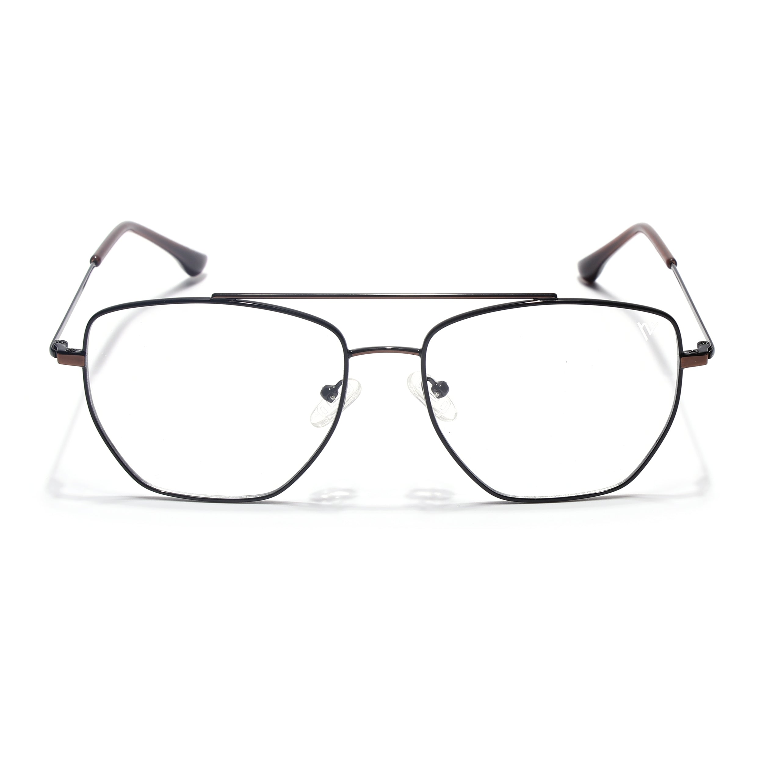 Voyage Metal Master Black & Brown Wayfarer Eyeglasses for Men & Women (VG002MG5016-C3)