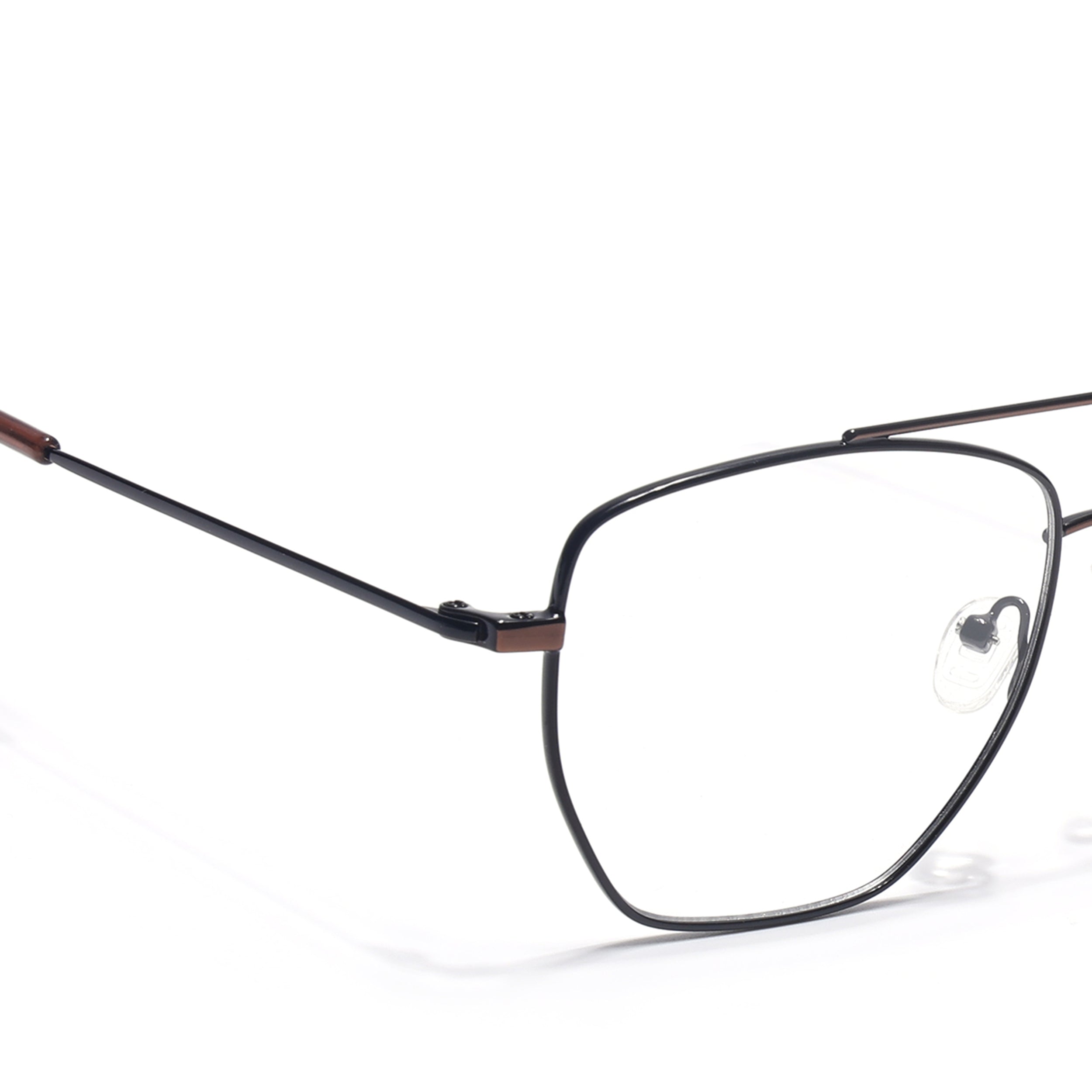 Voyage Metal Master Black & Brown Wayfarer Eyeglasses for Men & Women (VG002MG5016-C3)