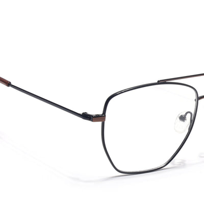 Voyage Metal Master Black & Brown Wayfarer Eyeglasses for Men & Women (VG002MG5016-C3)