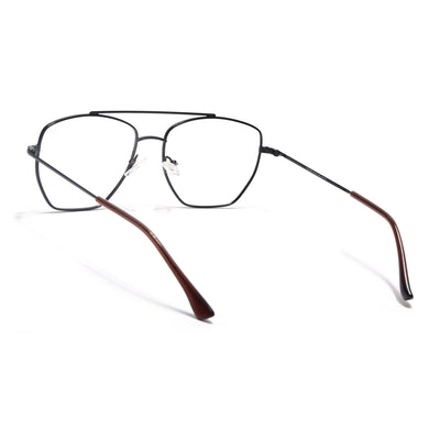 Voyage Metal Master Black & Brown Wayfarer Eyeglasses for Men & Women (VG002MG5016-C3)