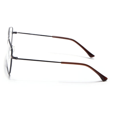 Voyage Metal Master Black & Brown Wayfarer Eyeglasses for Men & Women (VG002MG5016-C3)