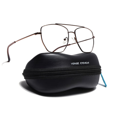 Voyage Metal Master Brown Wayfarer Eyeglasses for Men & Women (VG002MG5017-C4)