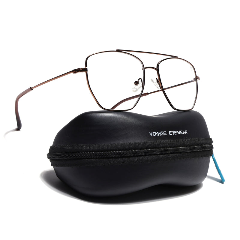 Voyage Metal Master Brown Wayfarer Eyeglasses for Men & Women (VG002MG5017-C4)