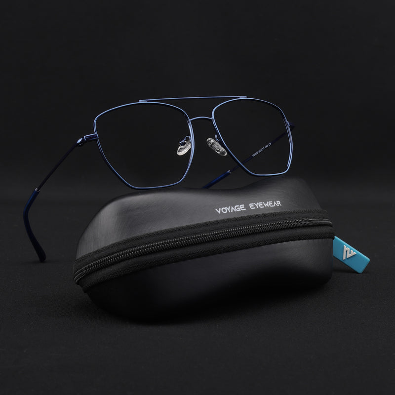 Voyage Metal Master Blue Wayfarer Eyeglasses for Men & Women (VG002MG5018-C5)