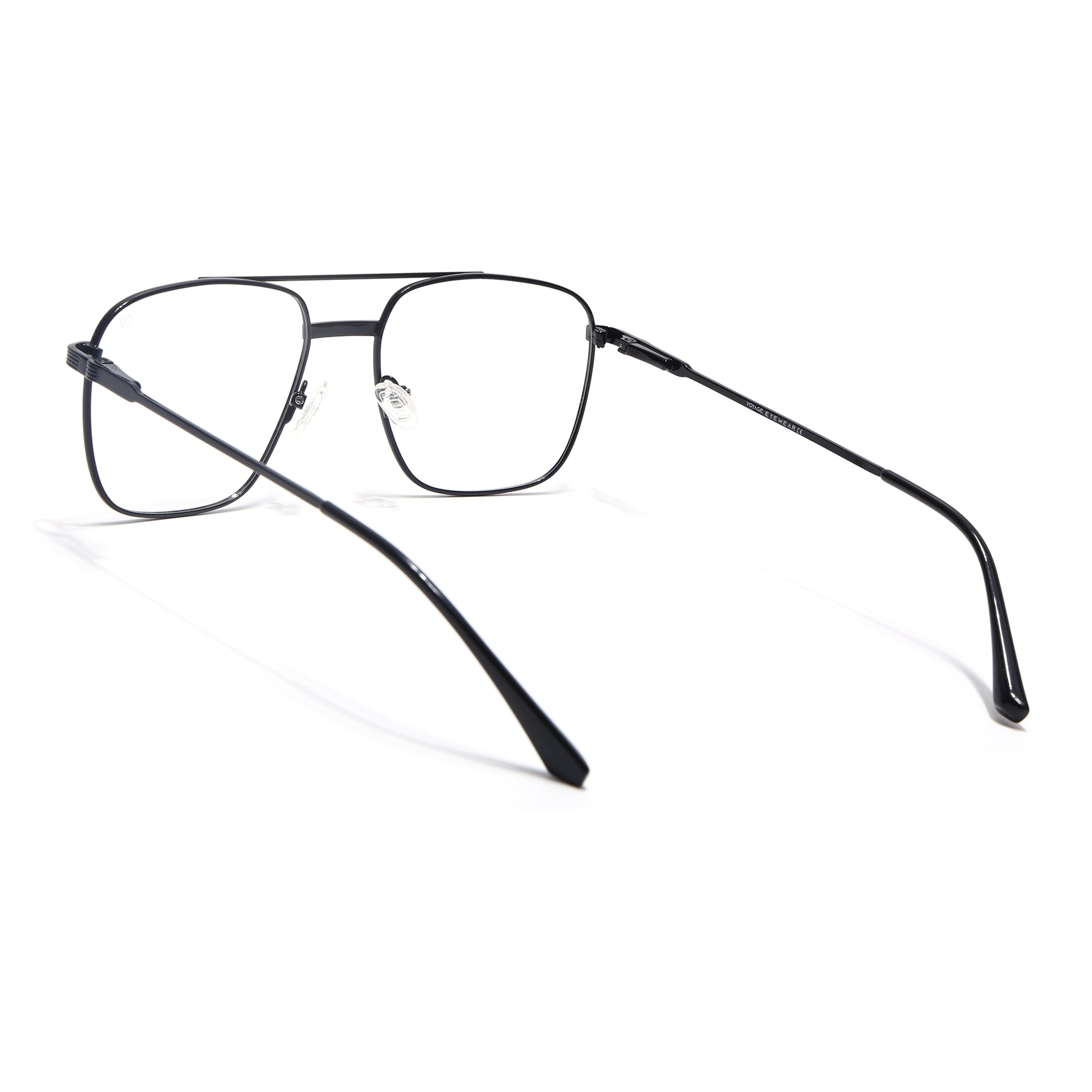 Voyage Metal Master Shine Black Wayfarer Eyeglasses for Men & Women (VG003MG5020-C2)