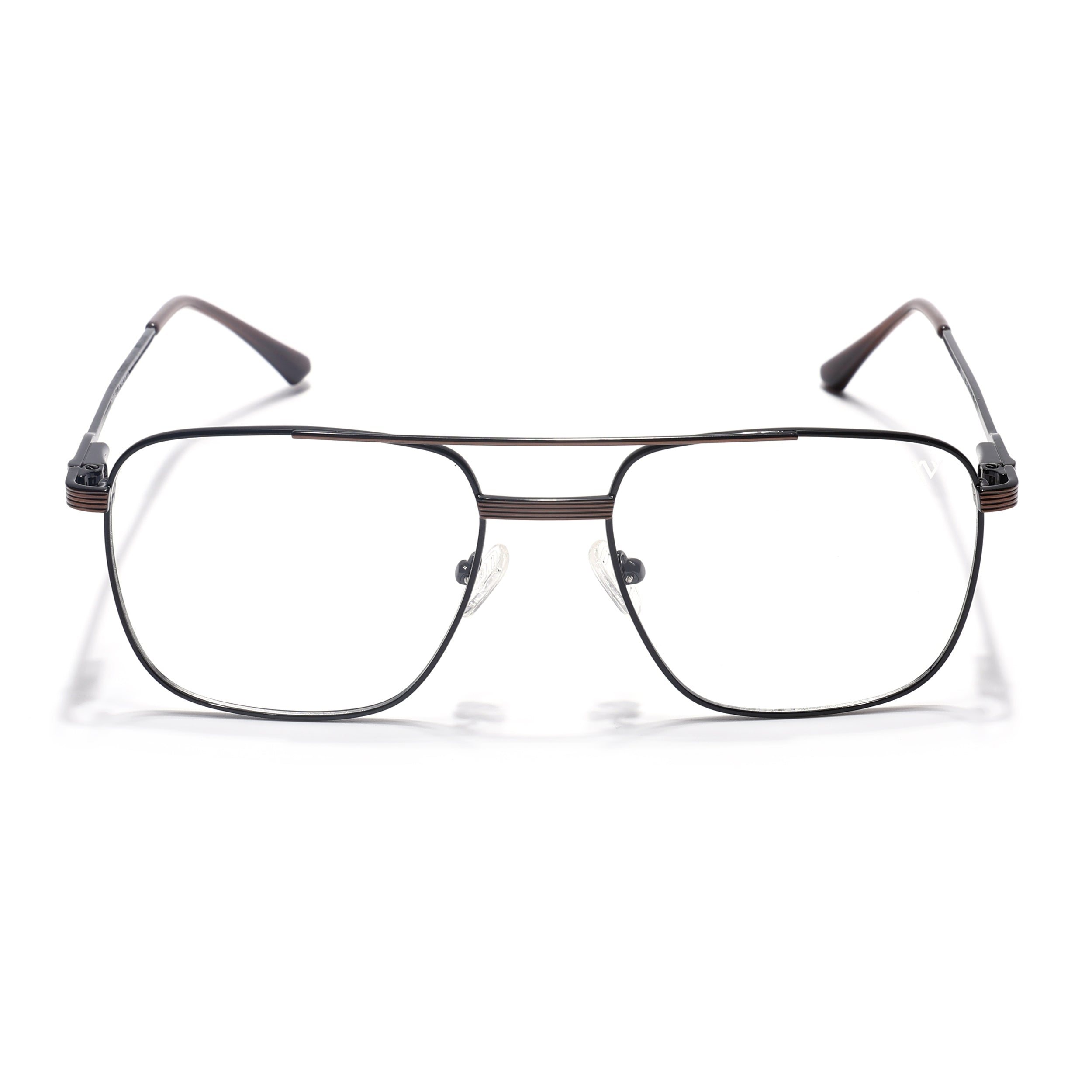 Voyage Metal Master Black & Brown Wayfarer Eyeglasses for Men & Women (VG003MG5021-C3)