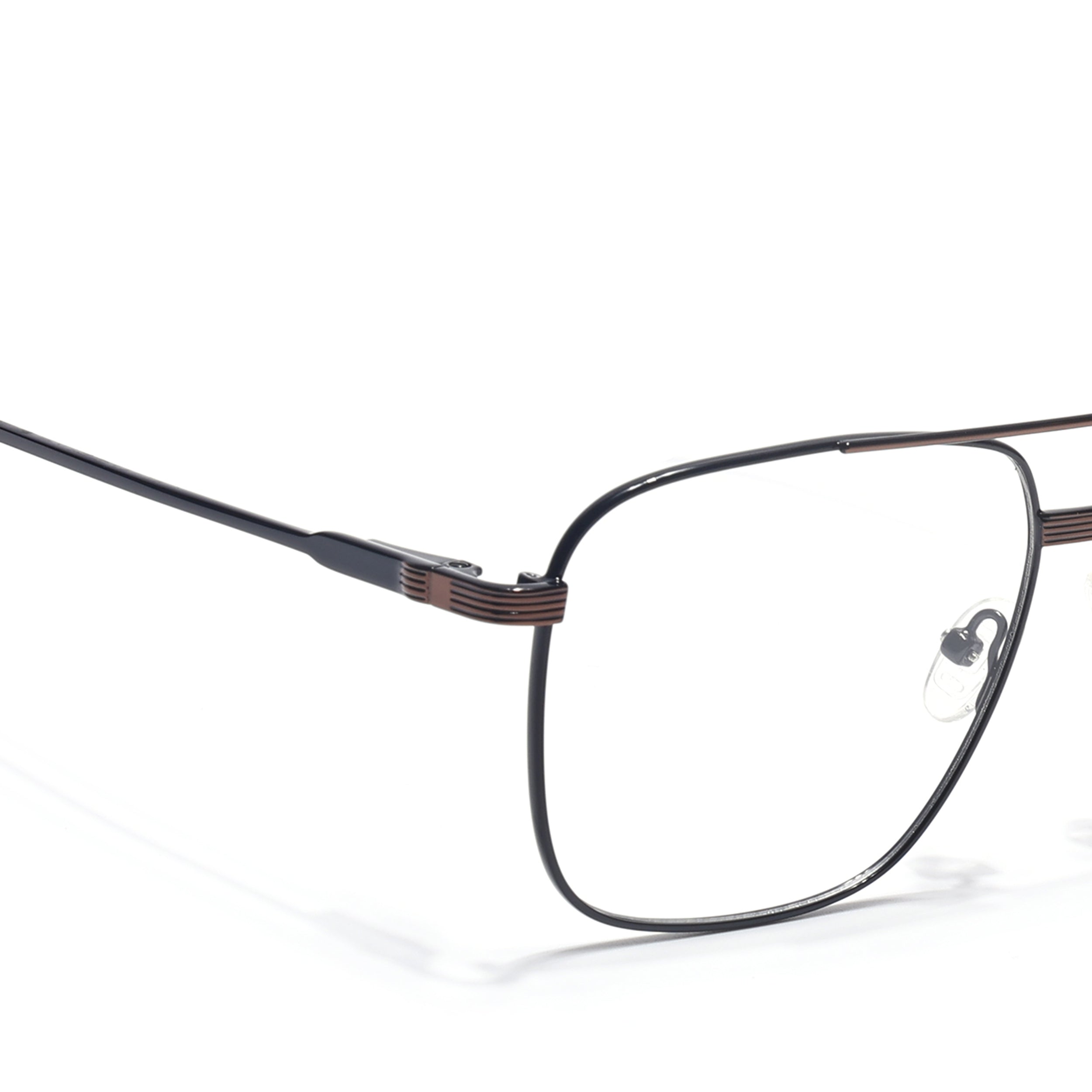 Voyage Metal Master Black & Brown Wayfarer Eyeglasses for Men & Women (VG003MG5021-C3)