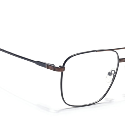 Voyage Metal Master Black & Brown Wayfarer Eyeglasses for Men & Women (VG003MG5021-C3)