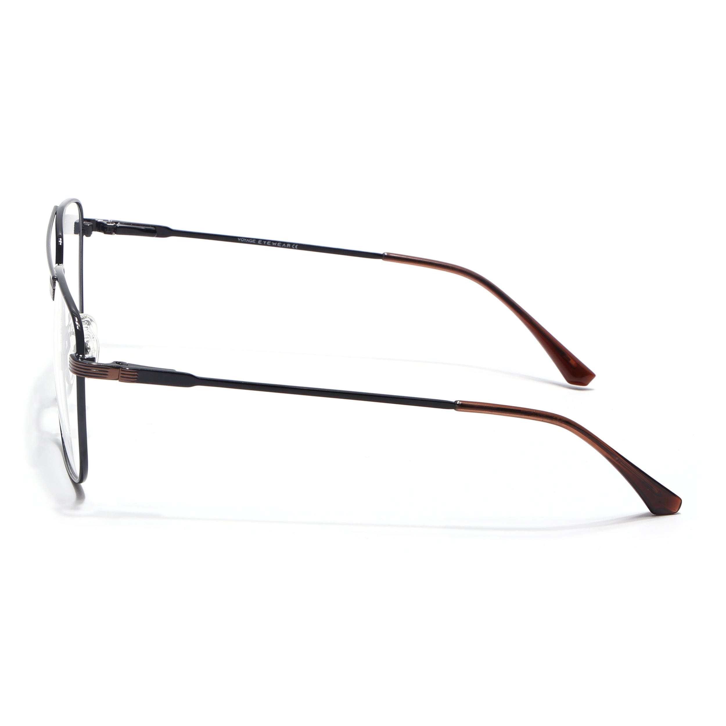 Voyage Metal Master Black & Brown Wayfarer Eyeglasses for Men & Women (VG003MG5021-C3)