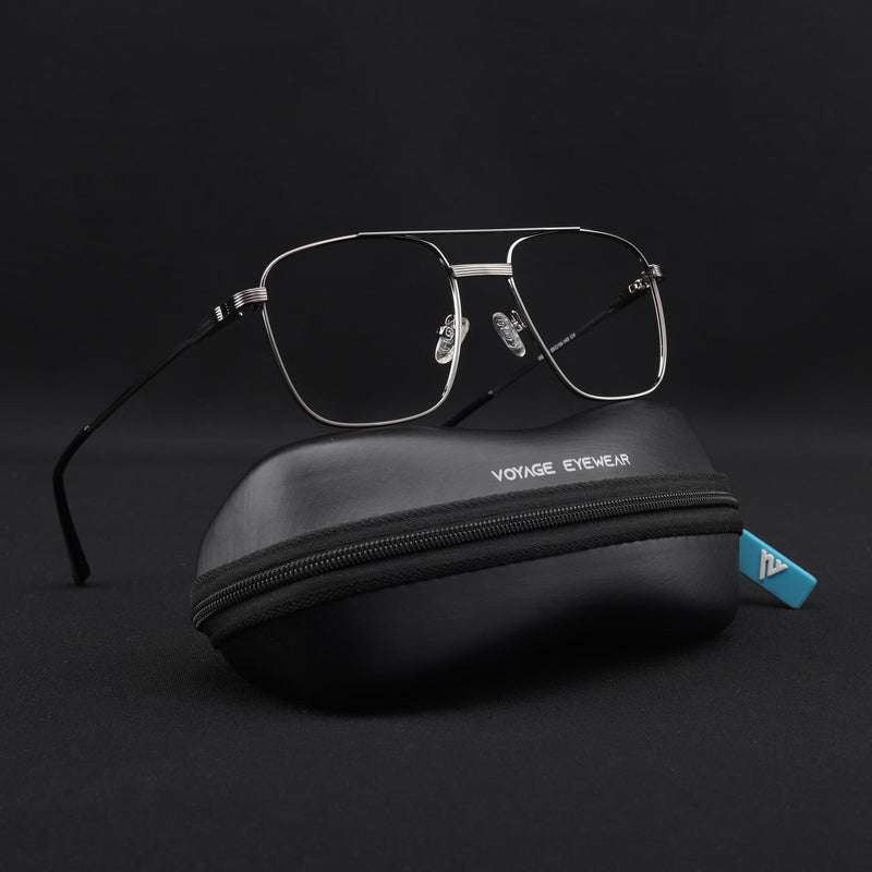 Voyage Metal Master Grey Wayfarer Eyeglasses for Men & Women (VG003MG5022-C4)