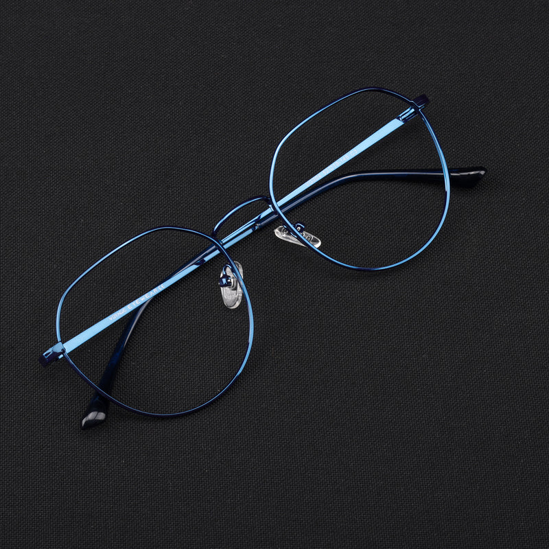 Voyage Metal Master Blue Round Eyeglasses for Men & Women (VG004MG5027-C4)