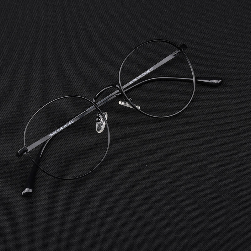 Voyage Metal Master Matt Black Round Eyeglasses for Men & Women (VG005MG5028-C1)