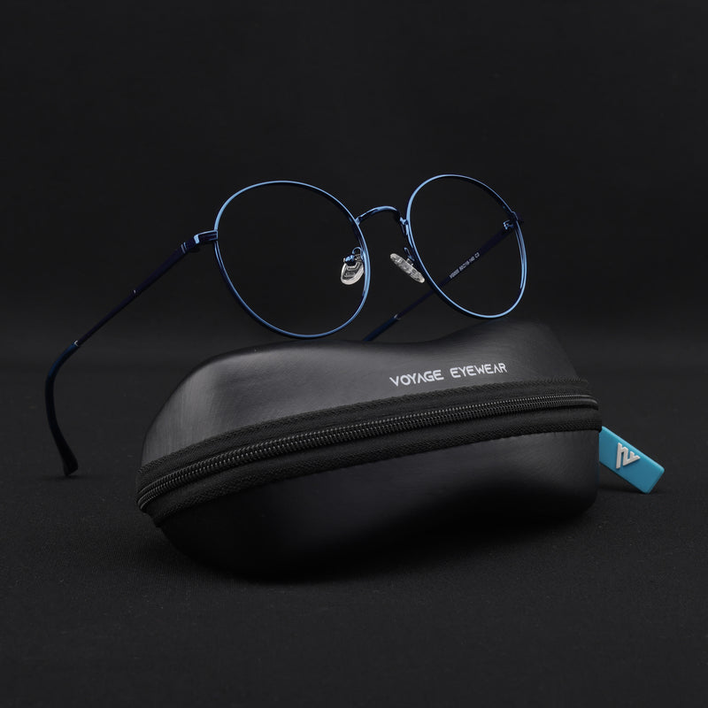 Voyage Metal Master Blue Round Eyeglasses for Men & Women (VG005MG5031-C4)