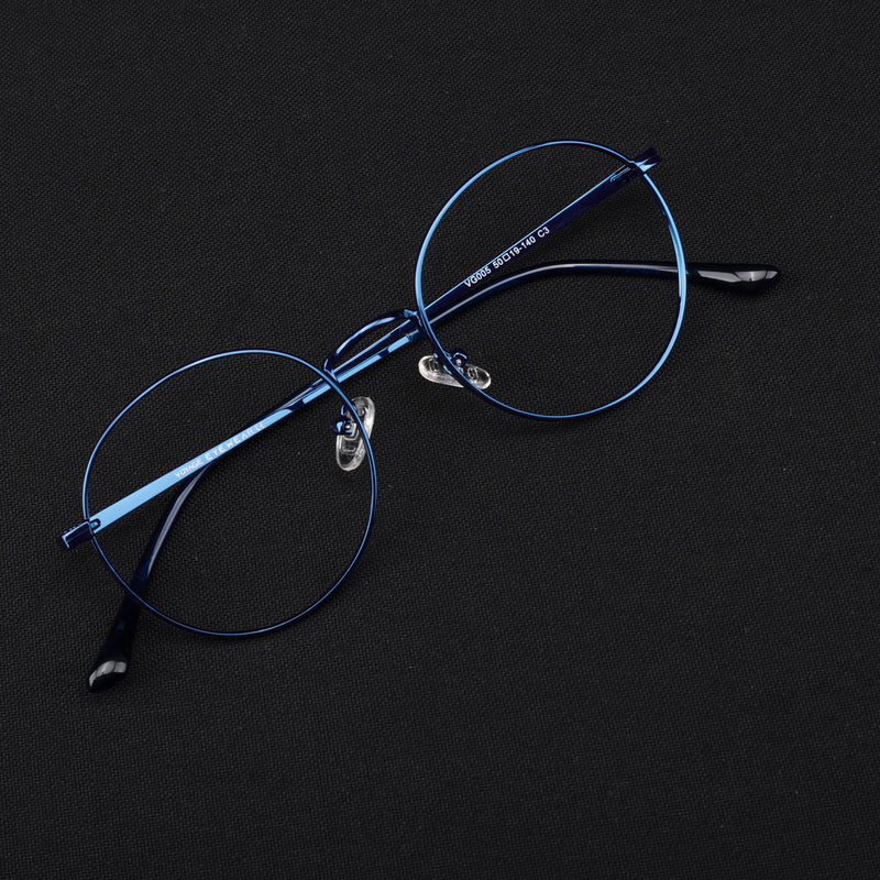 Voyage Metal Master Blue Round Eyeglasses for Men & Women (VG005MG5031-C4)