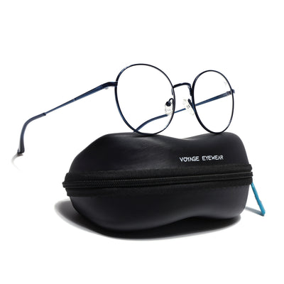 Voyage Metal Master Blue Round Eyeglasses for Men & Women (VG005MG5031-C4)