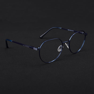 Voyage Metal Master Blue Round Eyeglasses for Men & Women (VG006MG5035-C4)