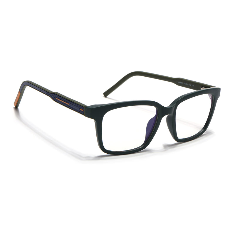 Voyage Rush Green Square Eyeglasses for Men & Women (VG9001MG5409-C1)