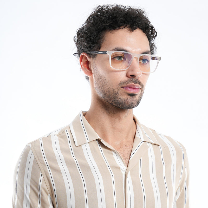 Voyage Rush Matt Transparent Square Eyeglasses for Men & Women (VG9002MG5416-C2)