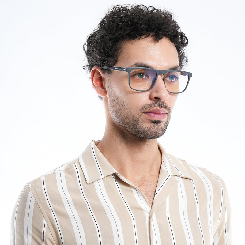 Voyage Rush Grey Square Eyeglasses for Men & Women (VG9002MG5418-C4)