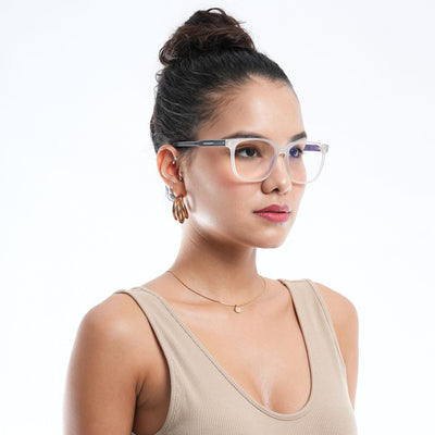 Voyage Rush Matt Transparent Square Eyeglasses for Men & Women (VG9003MG5422-C2)