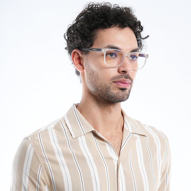 Voyage Rush Matt Transparent Square Eyeglasses for Men & Women (VG9004MG5428-C2)