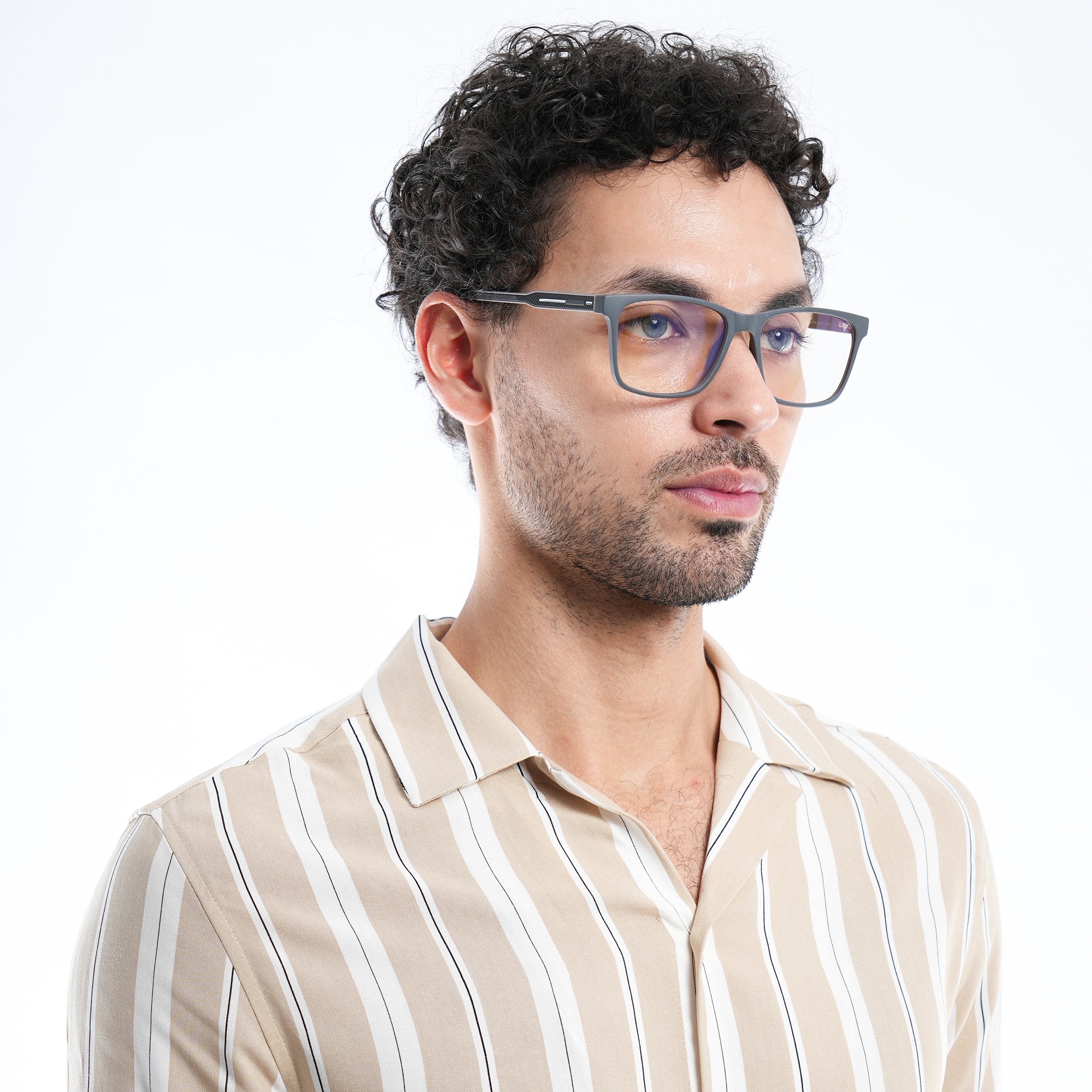 Voyage Rush Grey Square Eyeglasses for Men & Women (VG9004MG5430-C4)