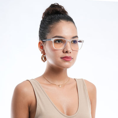 Voyage Rush Matt Transparent Square Eyeglasses for Men & Women (VG9005MG5434-C2)