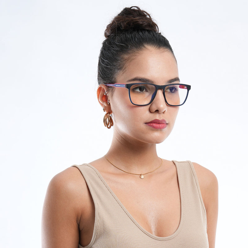 Voyage Rush Black Square Eyeglasses for Men & Women (VG9005MG5435-C3)