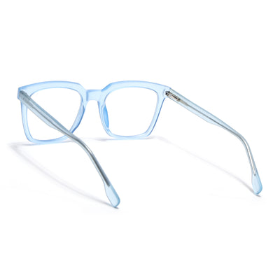 Voyage Transparent Blue Square Eyeglasses for Men & Women (VO8001MG4889-C4)